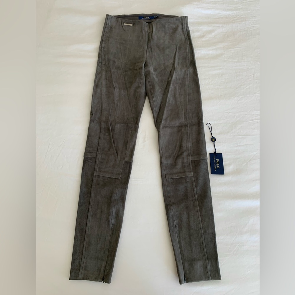 Polo Ralph Lauren Grey Suede Leather Pants